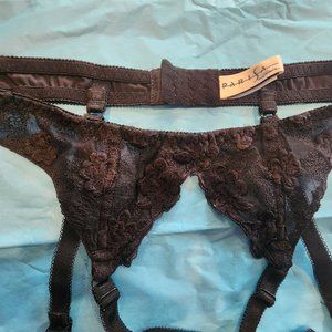 Vintage 90s black lace garter belt, Parisa by Amir, L (adjustable to S)